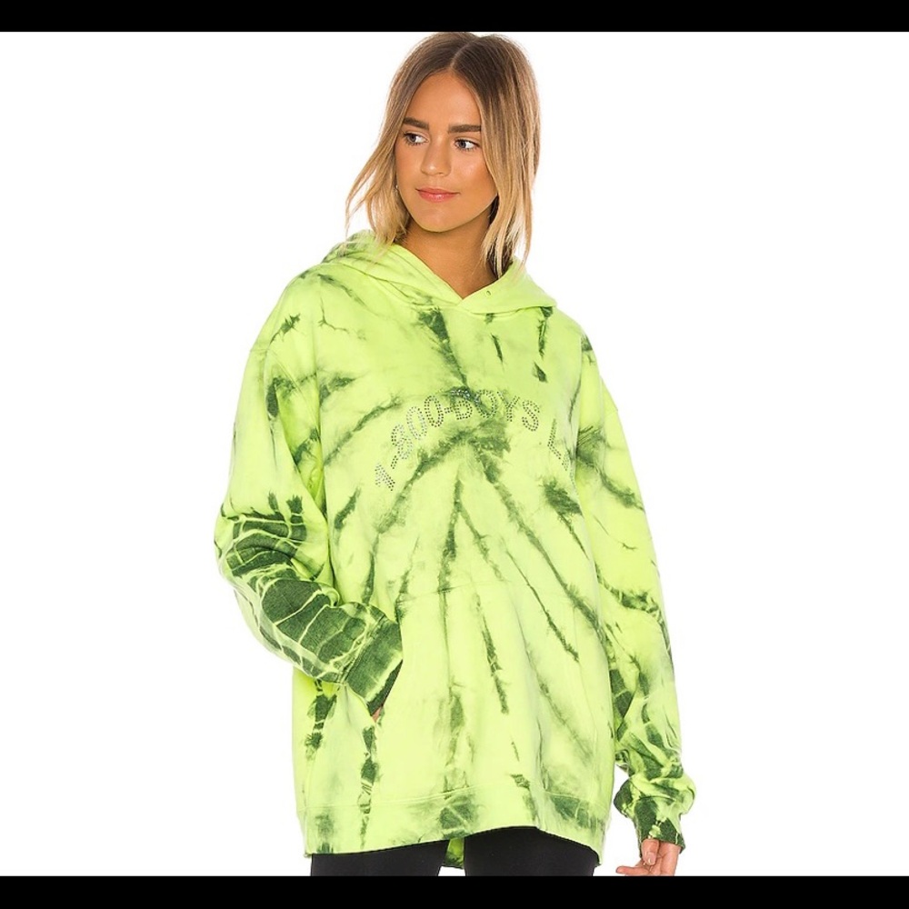 Boys Lie 1-800 Neon Green Remix Hoodie in Green